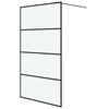 vidaXL Divis&oacute;ria de chuveiro 115x195 cm vidro opaco ESG preto