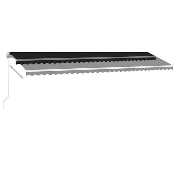 vidaXL Toldo retr&aacute;til manual com LED 600x300 cm antracite