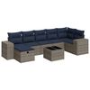 vidaXL 8 pcs conjunto sof&aacute;s de jardim c/ almofad&otilde;es vime PE cinzento