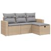 vidaXL 4 pcs conj. sof&aacute;s jardim c/ almofad&otilde;es vime PE bege misturado