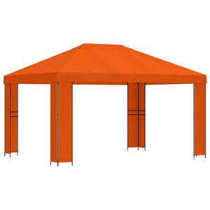 vidaXL Gazebo 4 &times; 3 m Laranja Poli&eacute;ster e A&ccedil;o 190 gsm