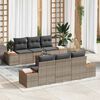 vidaXL Conjunto de Sof&aacute; de Jardim 7 pcs Cinzeto Rattan Sint&eacute;tico