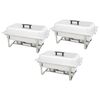 vidaXL Conjunto de rechauds 3 pcs a&ccedil;o inoxid&aacute;vel
