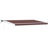 vidaXL Toldo retr&aacute;til manual com LEDs Marrom e Branco 4 x 2 m