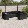 vidaXL 10 pcs conjunto sof&aacute;s de jardim c/ almofad&otilde;es vime PE preto