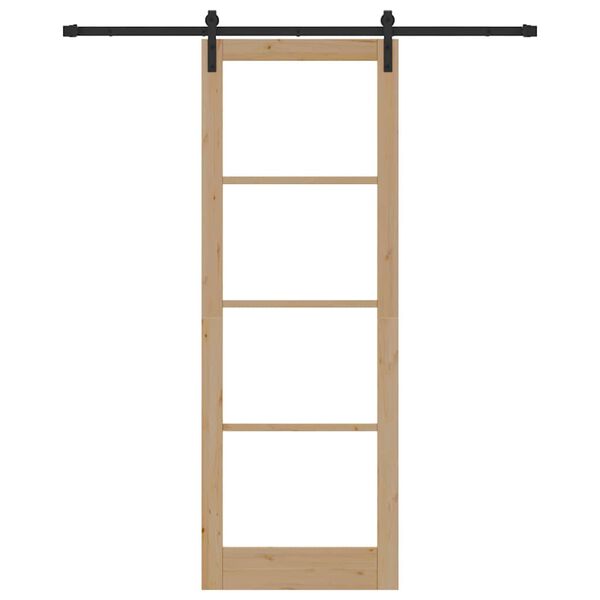 vidaXL Porta Deslizante ORKDAL Natural e Preto 83 x 232 cm