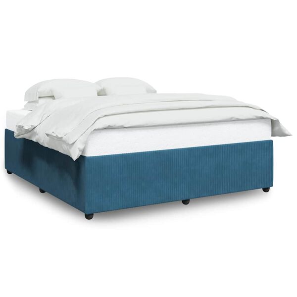 vidaXL Estrutura de cama 180x200 cm veludo azul