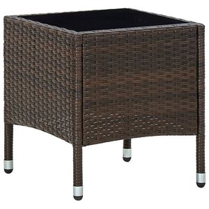 vidaXL Mesa de jardim 40x40x45 vime PE castanho