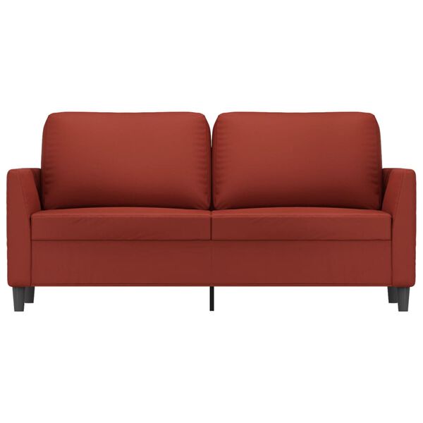 vidaXL Sof&aacute; de 2 lugares 140 cm couro artificial vermelho tinto