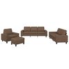 vidaXL 4 pcs conjunto de sof&aacute;s tecido castanho