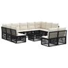 vidaXL Conjunto de Sof&aacute; de Jardim 12 unid. 11 lugar Preto vime PE