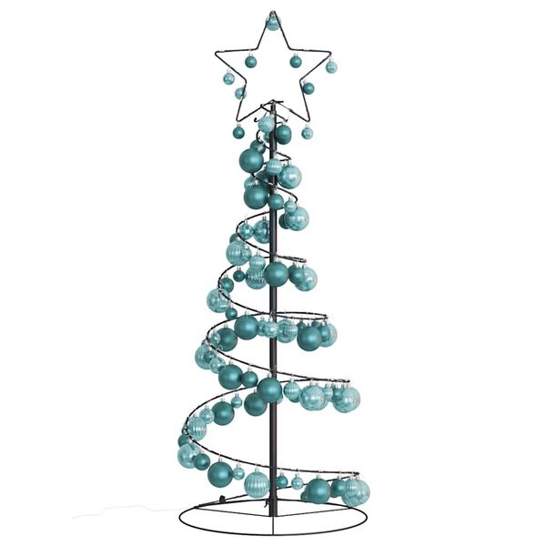 vidaXL &Aacute;rvore de Natal LED com Baubles 80 LEDs Branco Quente 120 cm