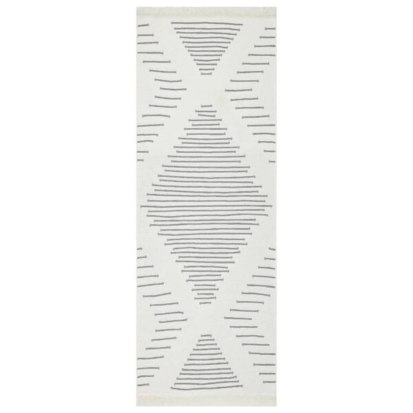 vidaXL Tapete 100x300 cm algod&atilde;o cinzento-escuro