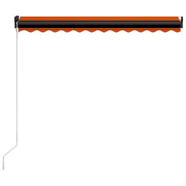 vidaXL Toldo retr&aacute;til manual com LED 350x250 cm laranja e castanho