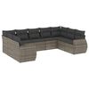 vidaXL 9 pcs conjunto sof&aacute;s p/ jardim com almofad&otilde;es vime PE cinzento
