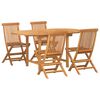 vidaXL Conjunto de Jantar para Jardim 5 unid. Castanho