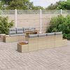 vidaXL Conjunto de Sof&aacute; de Jardim 9 pcs Bege Rattan Sint&eacute;tico