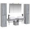vidaXL Conjunto de M&oacute;veis para Banheiro 6 pcs Sonoma cinzento