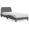 vidaXL Estrutura de cama Dover 90x190 cm tecido cinzento-escuro