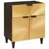 vidaXL Mesa-de-cabeceira Preto e Ouro 50 x 33 x 60 cm
