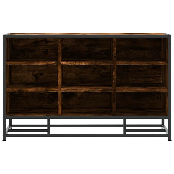 vidaXL Banco para cal&ccedil;ado carvalho fumado 84x40x53,5 cm madeira metal