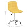 vidaXL Cadeira de escrit&oacute;rio girat&oacute;ria tecido amarelo mostarda