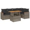 vidaXL 6 pcs conjunto sof&aacute;s jardim com almofad&otilde;es PE/ac&aacute;cia cinzento
