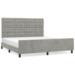 vidaXL Estrutura de cama c/ cabeceira 180x200 cm veludo cinzento-claro