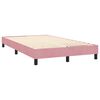 vidaXL Cama box spring c/ colch&atilde;o e LED 160x210 cm veludo rosa