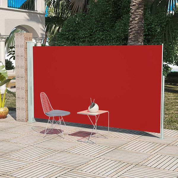 vidaXL Toldo lateral para p&aacute;tio/terra&ccedil;o 180 x 300 cm vermelho