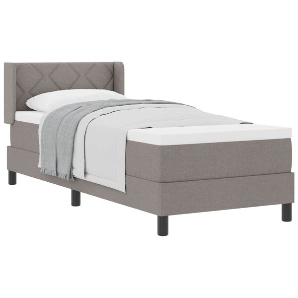 vidaXL Cama Box com colch&atilde;o Cinzento-acastanhado 200 x 80 cm Poli&eacute;ster