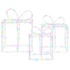 vidaXL Caixas de prendas de Natal com luzes LOVIISA 3 unid. 360 LED