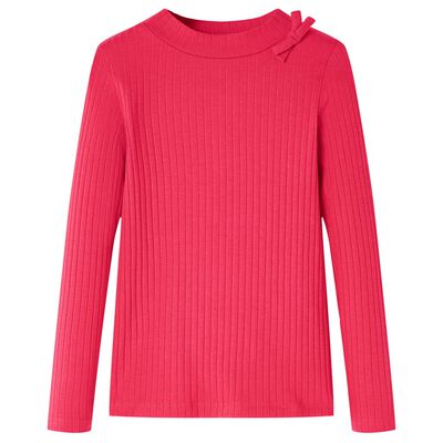 T-shirt de manga comprida para criança rosa-choque 92