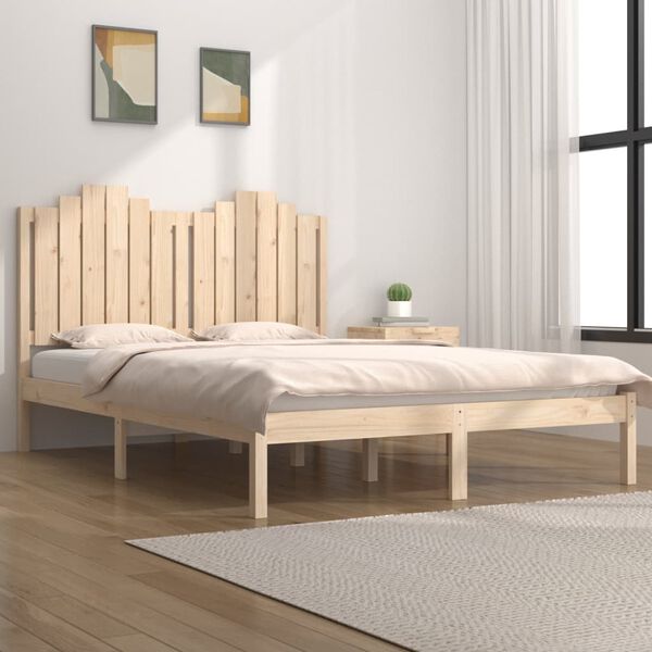 vidaXL Estrutura de cama 140x190 cm pinho maci&ccedil;o