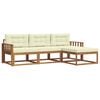 vidaXL Conjunto de Sof&aacute;s para Exterior 4 pcs Natural e Creme