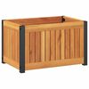 vidaXL Vaso/floreira de jardim 45x30x27,5 cm ac&aacute;cia maci&ccedil;a e a&ccedil;o