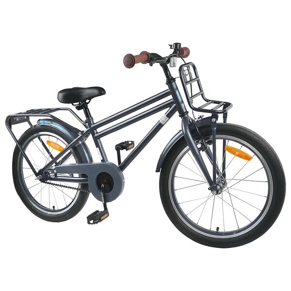 vidaXL Bicicleta Infantil 18 Polegadas para 5-7 anos Cinza Escuro