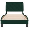 vidaXL Estrutura de cama sem colch&atilde;o 90x190 cm veludo verde-escuro