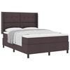 vidaXL Cama Box com colch&atilde;o Castanho escuro 140 x 190 cm tecido
