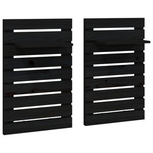 vidaXL Prateleiras de montagem na parede 2 pcs pinho maci&ccedil;o preto