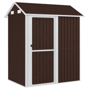 vidaXL Abrigo de jardim 192x152,5x237 cm a&ccedil;o galvanizado castanho