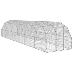 vidaXL Corrida de galinhas 2,5x12x2,25 m a&ccedil;o galvanizado