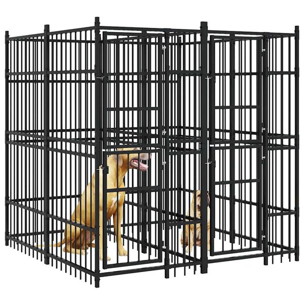 vidaXL Canil de exterior 3,69 m&sup2; a&ccedil;o