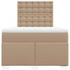 vidaXL Cama com molas/colch&atilde;o 120x200 cm couro artificial cappuccino