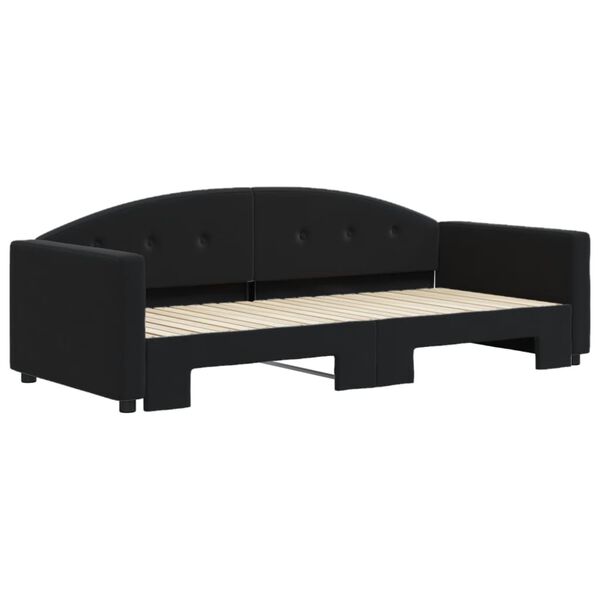 vidaXL Sofá-cama com gavetão 90x200 cm veludo preto