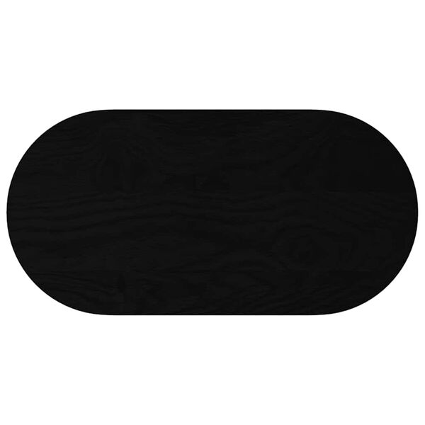 vidaXL Tampo de mesa 80x40x4 cm carvalho maci&ccedil;a oval castanho-escuro