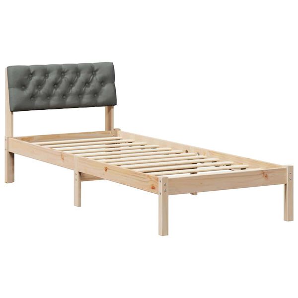 vidaXL Estrutura da cama castanho e cinzento-escuro 75 x 190 cm