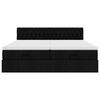 63 / 5,000vidaXL Estrutura de cama otomana com colchões tecido preto