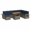 vidaXL 9 pcs conjunto sof&aacute;s p/ jardim com almofad&otilde;es vime PE cinzento