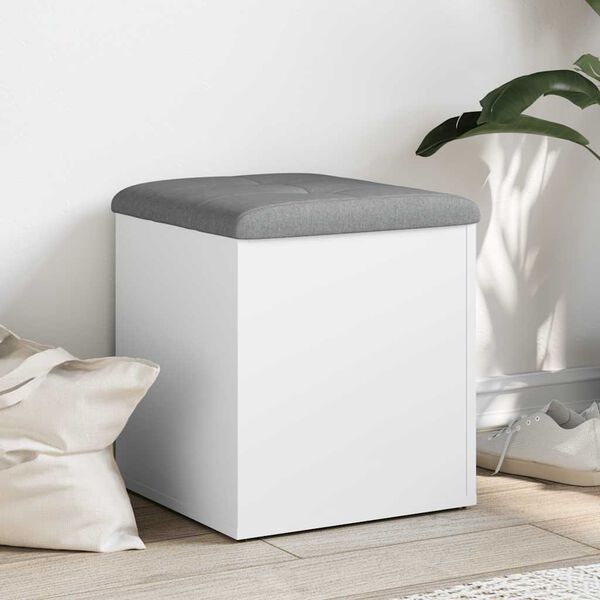 vidaXL Banco de arruma&ccedil;&atilde;o branco 42x42x45 cm madeira projetada